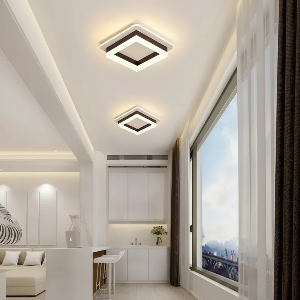 MODERN LED Chandelier 25W, Dimensions 19.5x19.5 cm, Square, Cold/Warm/Neutral light, Black LED Chandeliers Default Title Alessandro Design