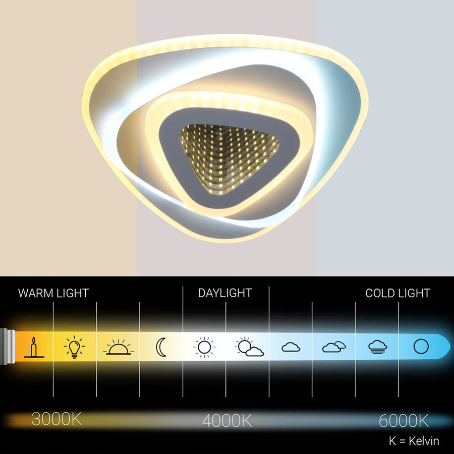 LED Chandelier NEXA Triangle 3D 40W, White, Cold/Warm/Neutral Light LED Chandeliers Default Title Alessandro Design