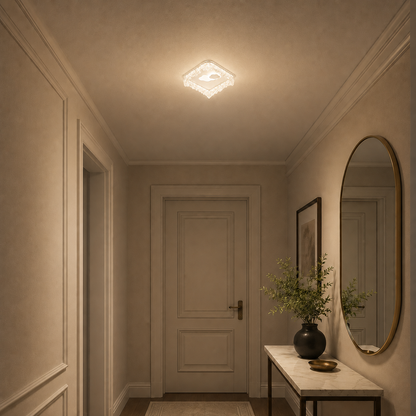 Lustra LED STARK, 20W, Diametru 19cm, Lumina Calda/Neutra/Rece, Alb, Metal si Acril