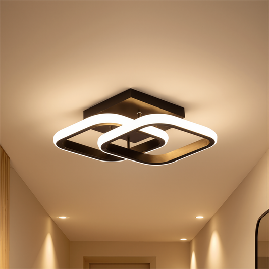 LED Chandelier VERTEX Matrix Overlapping Diamonds, Metal Frames, 24W, 2 Diamonds, Cold/Warm/Neutral Light 3000K/4000K/6000K, Black, Metal and Silicone LED Chandelier Default Title Alessandro Design