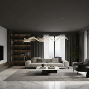 LED Chandelier with Remote Control, Suspended AMI 63W, Linear, Cold/Warm/Neutral light, Gold, Height Adjustable LED Chandeliers with Remote Control Default Title Alessandro Design