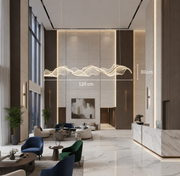 LED Chandelier with Remote Control, Suspended AMI 63W, Linear, Cold/Warm/Neutral light, Gold, Adjustable Height