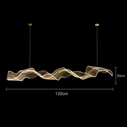 LED Chandelier with Remote Control, Suspended AMI 63W, Linear, Cold/Warm/Neutral light, Gold, Adjustable Height