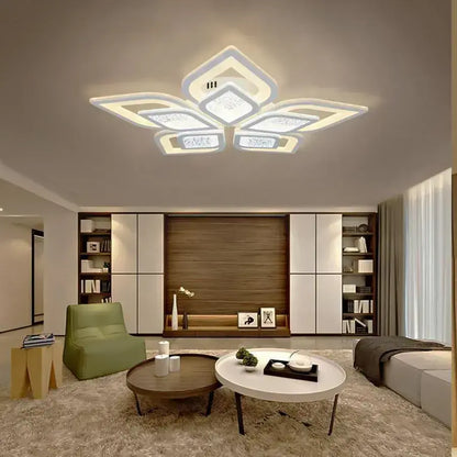 LED chandelier with remote control DALIA 170W, 5 Petals, Cold/Warm/Neutral light, Dimmable, White LED chandelier with remote control Default Title Alessandro Design