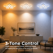 LED chandelier with remote control DALIA 96W, 5 Petals, Cold/Warm/Neutral light, Dimmable, White