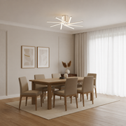 Lustra LED cu telecomanda IBANE, 8 surse, 3000K/4000K/6000K, 144W, Metal și Silicon, Alb
