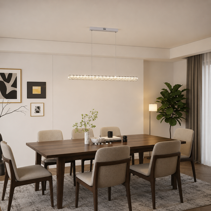 Lustra LED cu telecomanda KANGNING, 3000K/4000K/6000K, 120W, Metal și Acrilic, Alb
