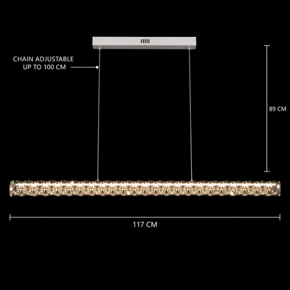 Lustra LED cu telecomanda KANGNING, 3000K/4000K/6000K, 120W, Metal și Acrilic, Alb