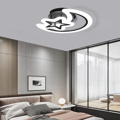 LED chandelier with remote control MOON AND STAR 59W, 2 Elements, Cold/Warm/Neutral light, Dimmable, Black LED chandeliers with remote control Default Title Alessandro Design