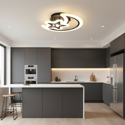 LED chandelier with remote control MOON AND STAR 59W, 2 Elements, Cold/Warm/Neutral light, Dimmable, Black LED chandeliers with remote control Default Title Alessandro Design
