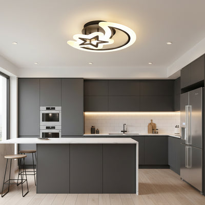 LED chandelier with remote control MOON AND STAR 59W, 2 Elements, Cold/Warm/Neutral light, Dimmable, Black
