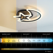LED chandelier with remote control MOON AND STAR 59W, 2 Elements, Cold/Warm/Neutral light, Dimmable, Black LED chandeliers with remote control Default Title Alessandro Design