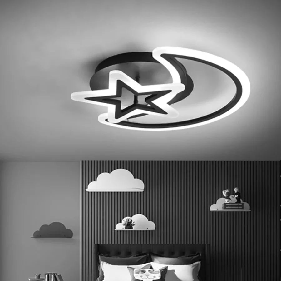 LED chandelier with remote control MOON AND STAR 59W, 2 Elements, Cold/Warm/Neutral light, Dimmable, Black LED chandeliers with remote control Default Title Alessandro Design