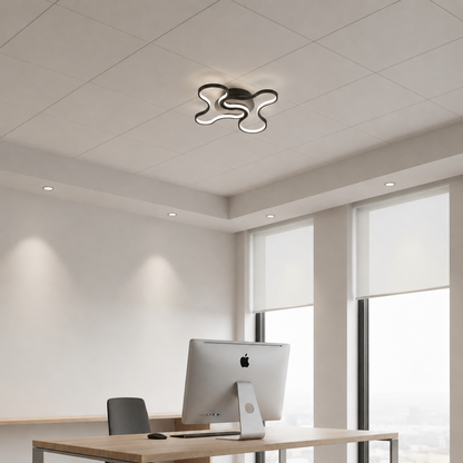 Lustra LED cu telecomanda ORMS Nobile, 3000K/4000K/6000K, 84W, Metal și Plastic, Negru