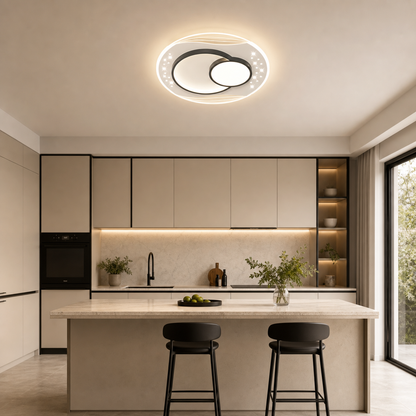 LED chandelier with remote control SERPENTA 51W, Round, Cold/Warm/Neutral light, Dimmable, Black
