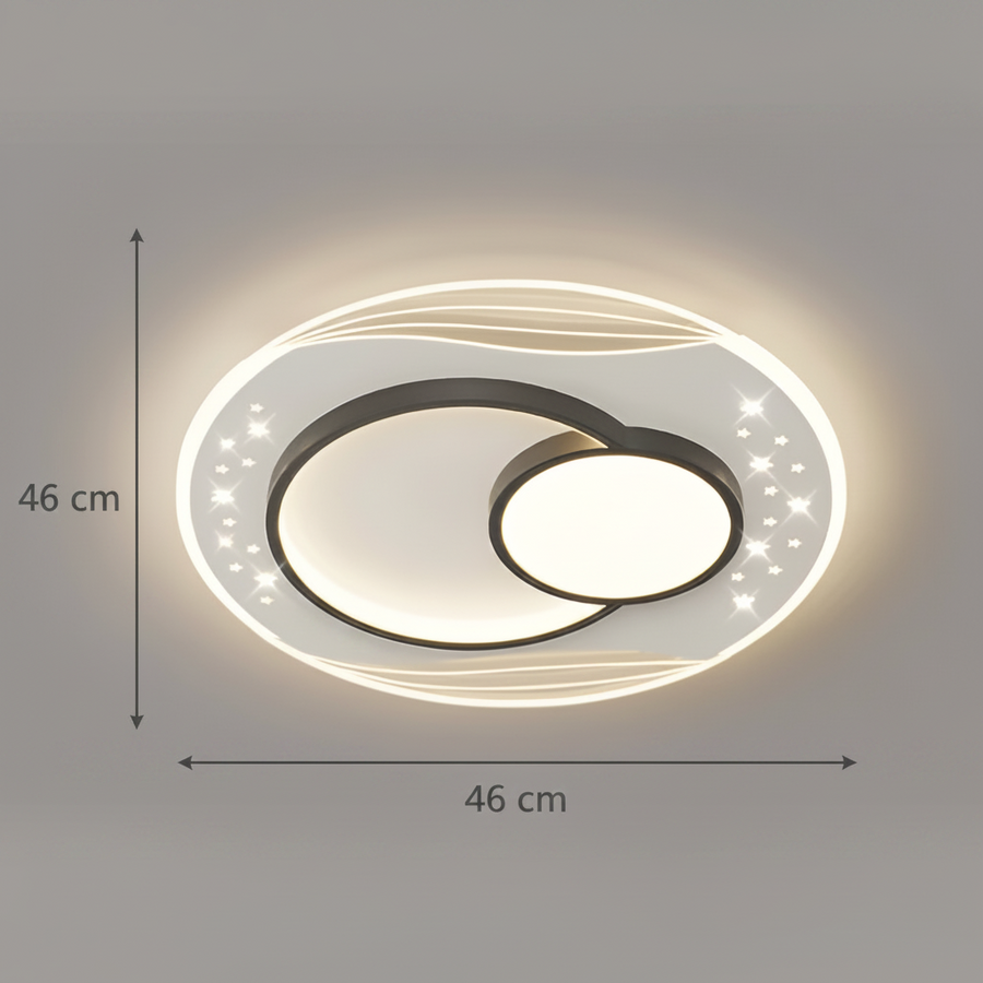 LED chandelier with remote control SERPENTA 51W, Round, Cold/Warm/Neutral light, Dimmable, Black