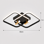 Lustra LED cu telecomanda SOLA, 2 surse, 3000K/4000K/6000K, 108W, Metal și Silicon, Negru