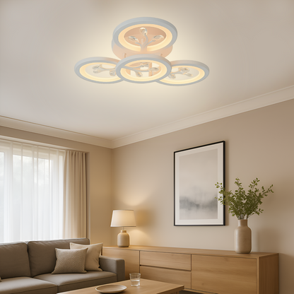 LED chandelier with remote control and crystal DAISY 53W, 4 Elements, Cold/Warm/Neutral light, Dimmable, White LED chandelier with remote control Default Title Alessandro Design