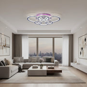 LED chandelier with remote control and crystal NOVA ROTONDA RGB 144W, 6 Circles, Cold/Warm/Neutral light, Dimmable, Shiny Chrome LED Chandeliers & Crystals Default Title Alessandro Design