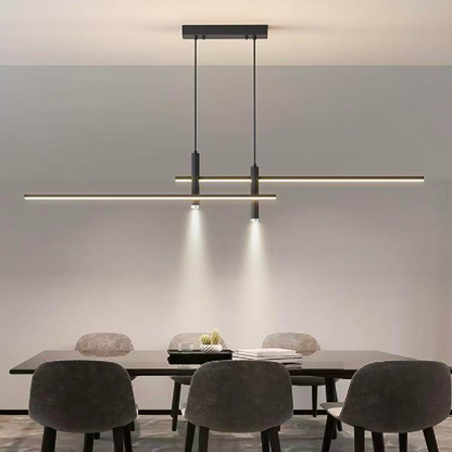 Lustra LED suspendata RINA 50W, Liniara, lumina Rece/Calda/Neutra, Negru, Inaltime Reglabila Lustre Moderne Default Title Alessandro Design