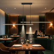 Hanging LED chandelier RINA 50W, Linear, Cold/Warm/Neutral light, Black, Adjustable height