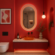 Giga LED mirror, 80x60cm, Silver, Touch, 6000K light