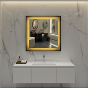 Giga LED mirror, 80x60cm, Silver, Touch, 6000K light