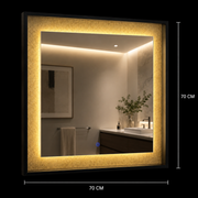 Giga LED mirror, 80x60cm, Silver, Touch, 6000K light