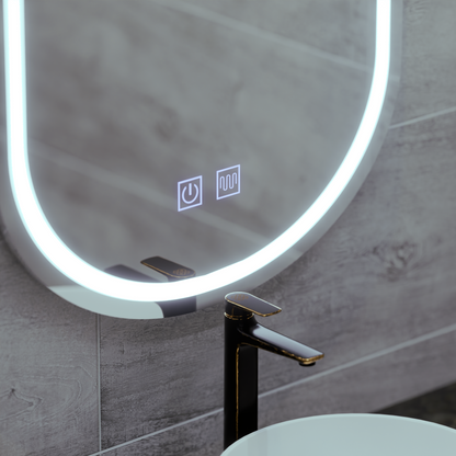 Oval LED Mirror 50X80cm, Velara Touch, Demister System, Dimmable, Cool Light 6000K Korman Mirrors E Default Title Alessandro Design