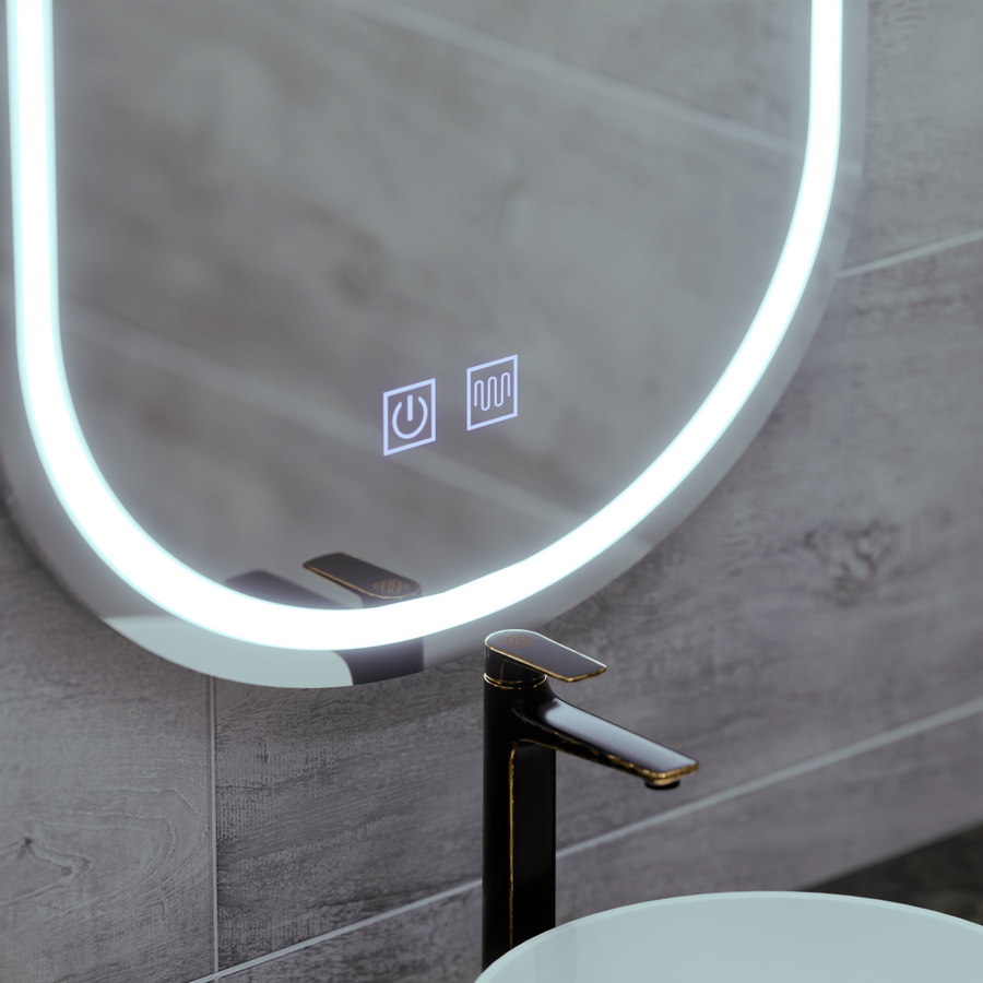 Oval LED Mirror 50X80cm, Velara Touch, Demister System, Dimmable, Cool Light 6000K Korman Mirrors E Default Title Alessandro Design