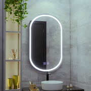 Oval LED Mirror 50X80cm, Velara Touch, Demister System, Dimmable, Cold Light 6000K
