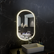 Oval LED Mirror, 50x80cm, Lucia Marcello Sensor, Demister System, Clock & Thermometer, Dimabila Marcello Mirrors Default Title Alessandro Design