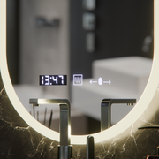 Oval LED Mirror, 50x100cm, Lucia Marcello Sensor, Demister System, Clock & Thermometer, Dimable Mirrors Korman E Default Title Alessandro Design