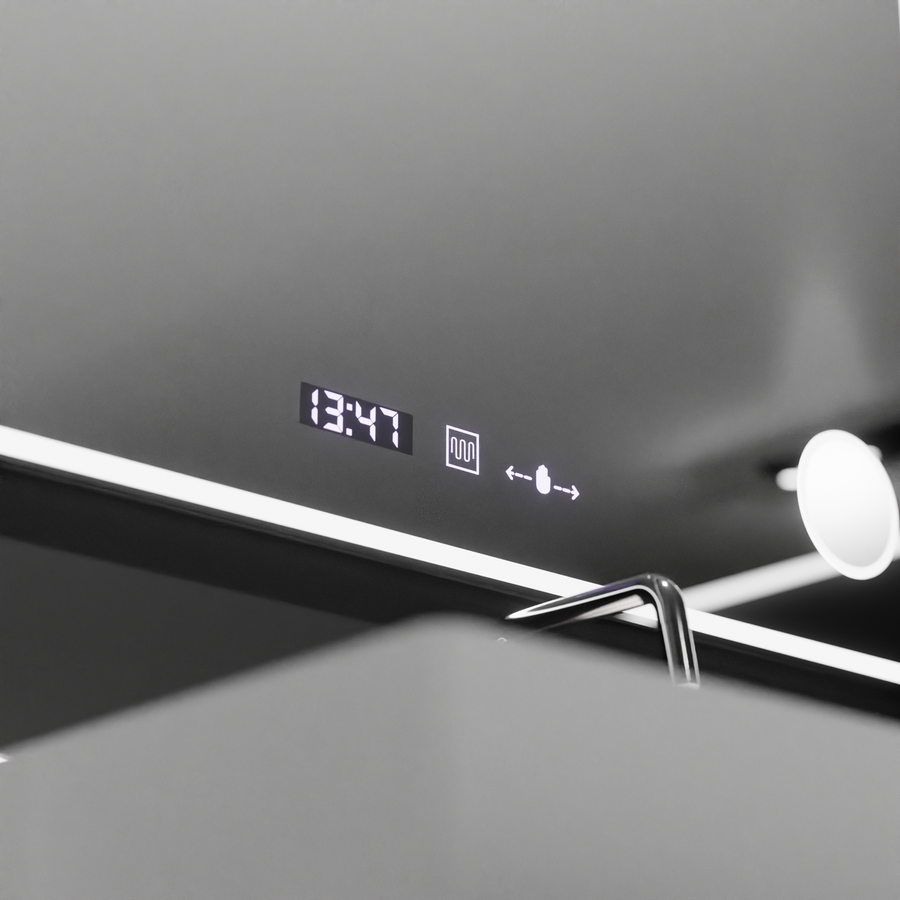 Rectangular LED mirror 120x80 Aura Riflesso Puro MotionGlow Marcello, Demisting System, Thermometer and Clock, Dimable Mirrors Marcello Default Title Alessandro Design