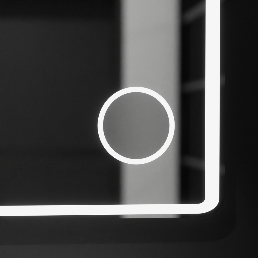 Rectangular LED mirror 120x80 Aura Riflesso Puro MotionGlow Marcello, Demisting System, Thermometer and Clock, Dimable Mirrors Marcello Default Title Alessandro Design