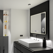 Rectangular LED mirror 120x80 Aura Riflesso Puro MotionGlow Marcello, Demisting System, Thermometer and Clock, Dimable Mirrors Marcello Default Title Alessandro Design