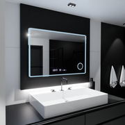 Rectangular LED mirror 120x80 Aura Riflesso Puro MotionGlow Marcello, Demisting System, Thermometer and Clock, Dimable Mirrors Marcello Default Title Alessandro Design