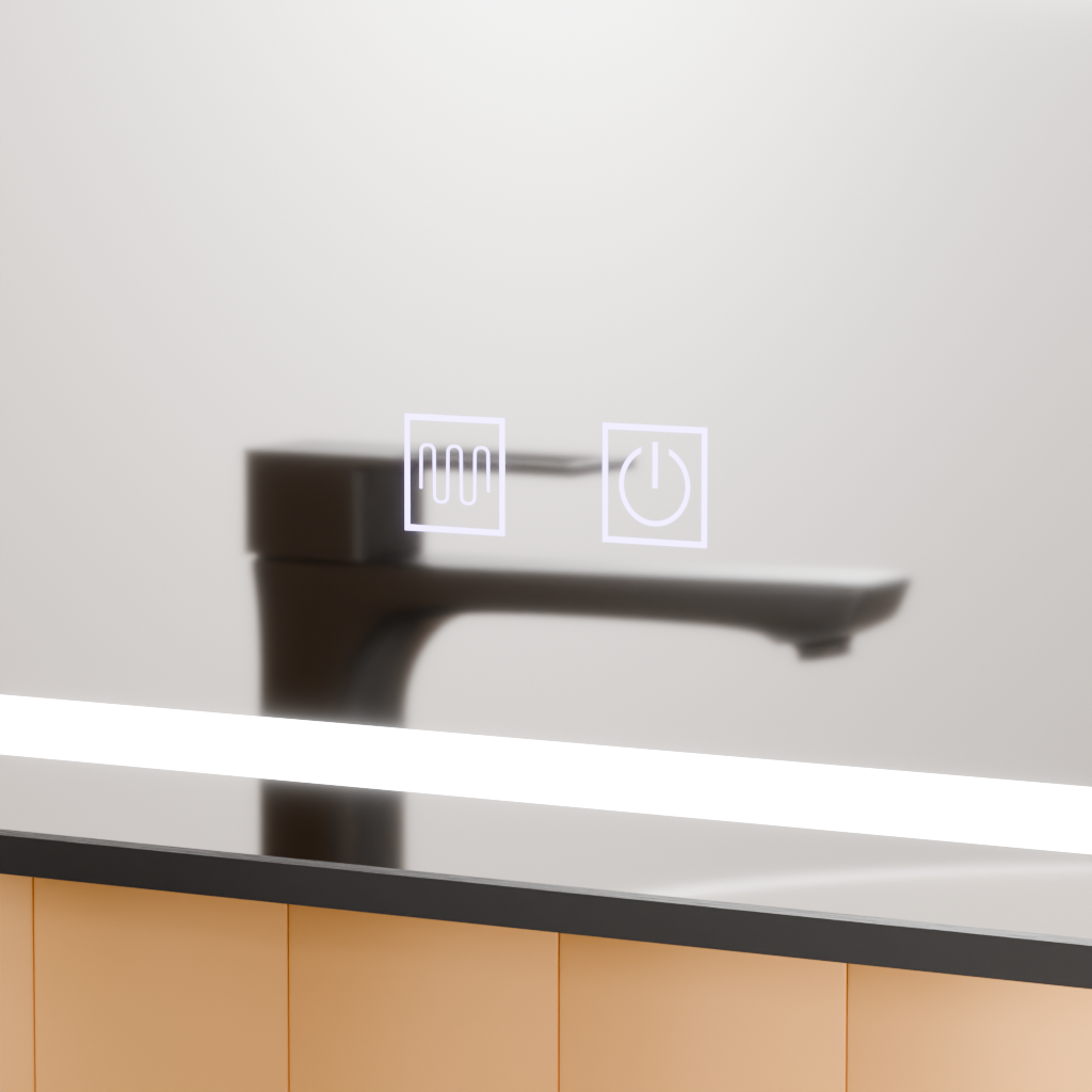 Rectangular LED Mirror, 50x70cm, EDGE Touch, Demister System, Black Frame Mirrors Korman E Default Title Alessandro Design