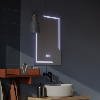 Rectangular LED Mirror, 60x80cm, ECLISSA Touch, Demister System, Dimmable Mirrors Korman E Default Title Alessandro Design