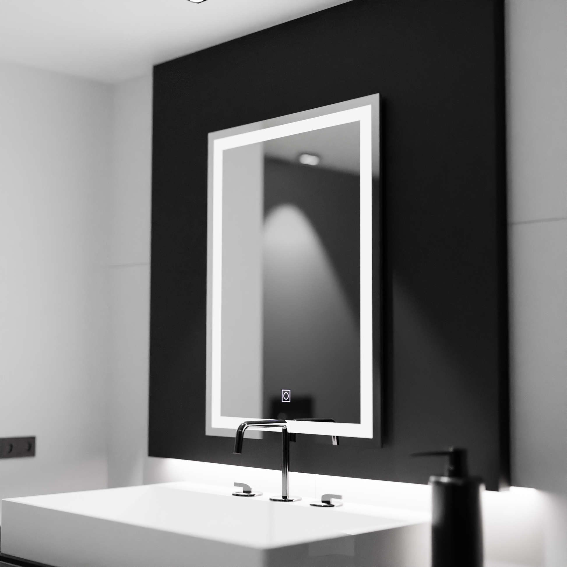 Rectangular LED mirror, 60x80cm, FRAME Basic Touch Mirrors Korman C Default Title Alessandro Design