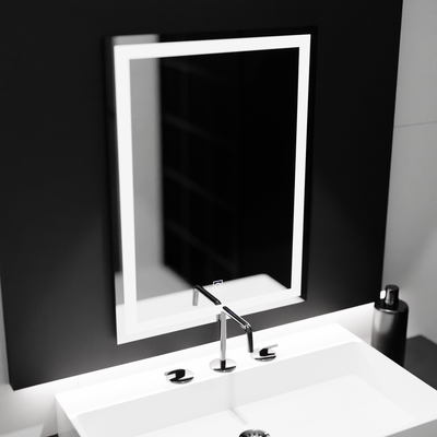 Rectangular LED mirror, 60x80cm, FRAME Basic Touch
