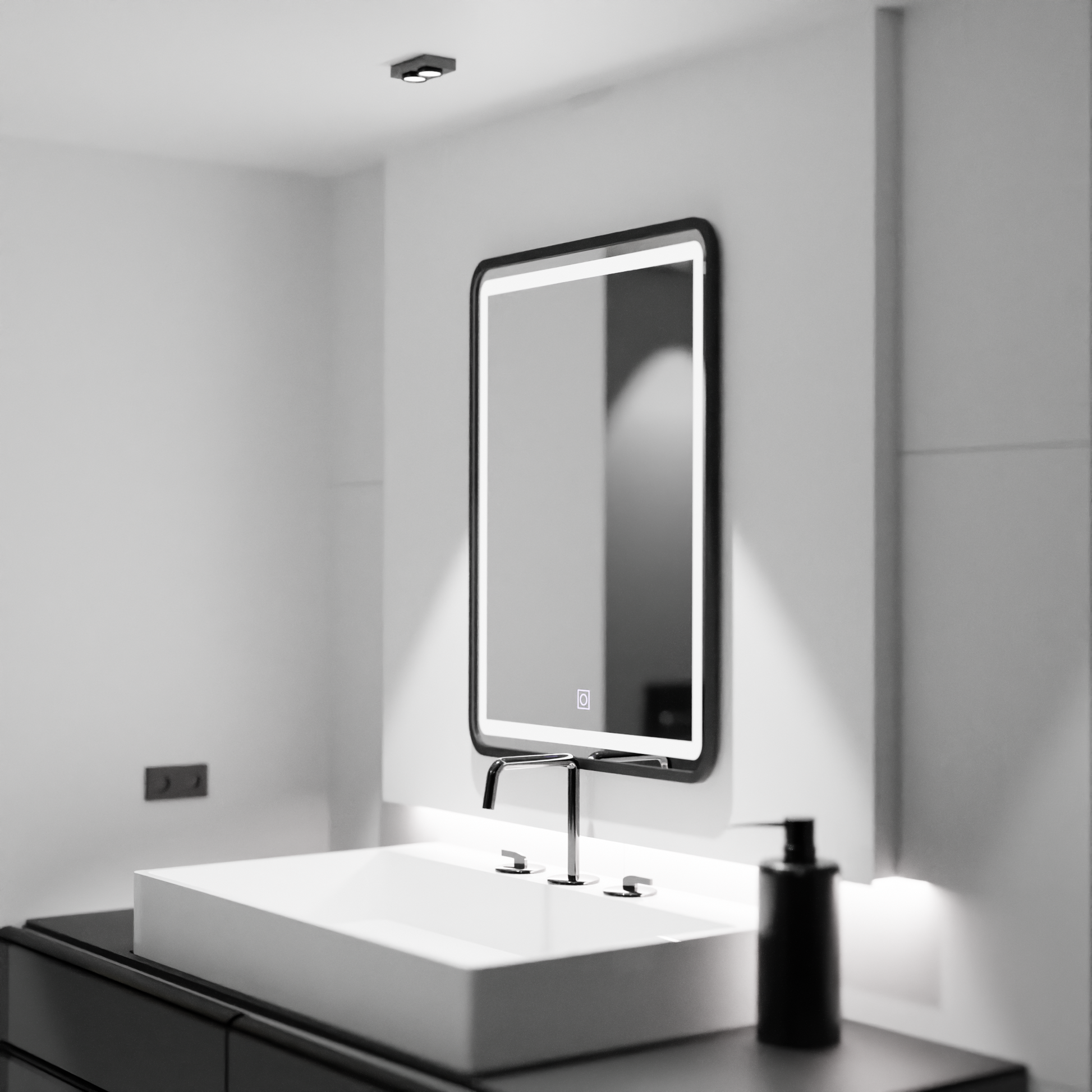 Rectangular LED mirror, 60x80cm, Shade Basic Touch Mirrors Korman C Default Title Alessandro Design