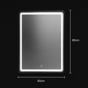 Rectangular LED mirror, 60x80cm, Basic Touch shade