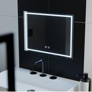 Rectangular LED mirror, 70x50cm, RADIANTE Touch, Demister System, Dimmable