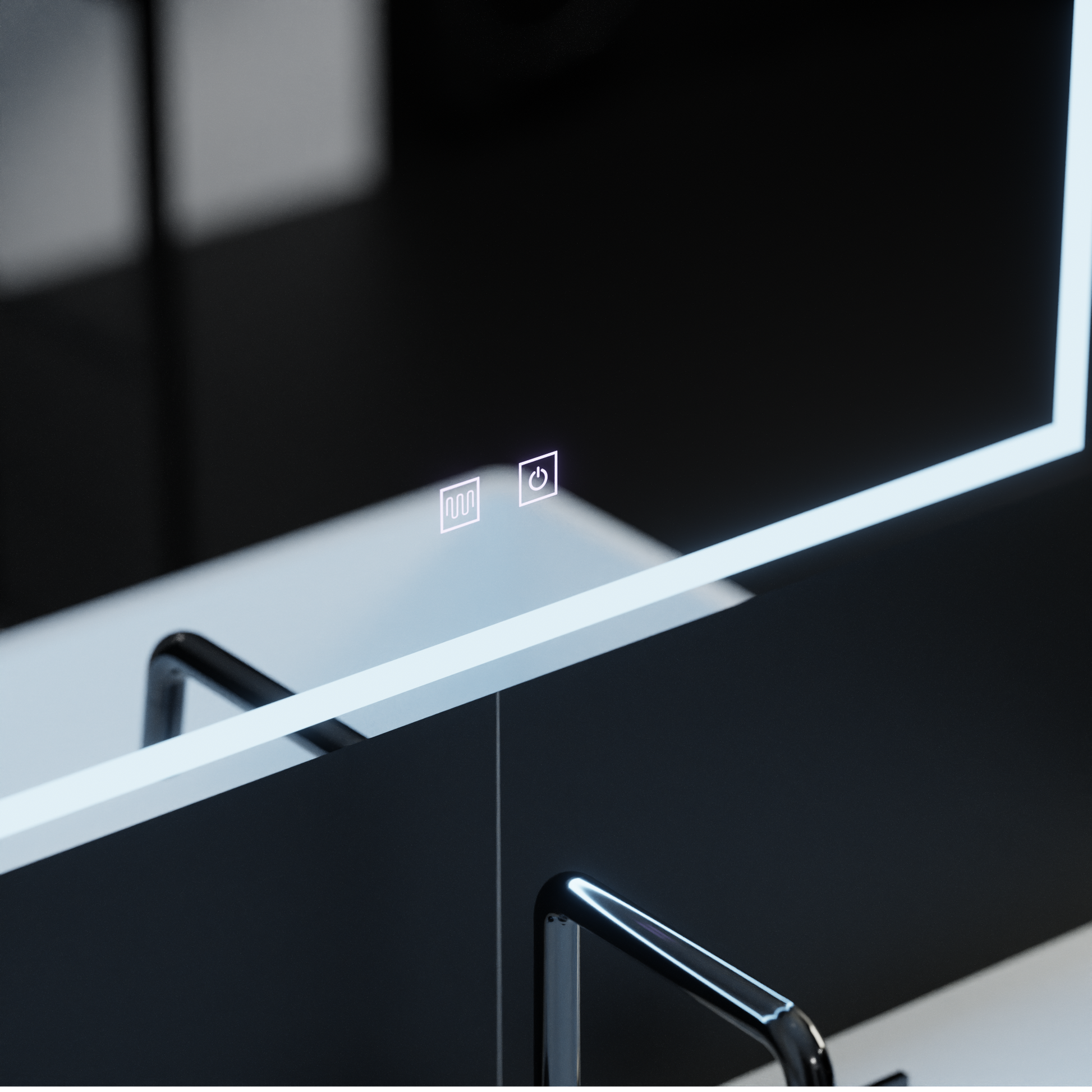 Rectangular LED mirror, 70x50cm, RADIANTE Touch, Demister System, Dimmable Bathroom mirror with LED and Demister Default Title Alessandro Design
