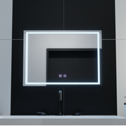Rectangular LED mirror, 70x50cm, RADIANTE Touch, Demister System, Dimmable Bathroom mirror with LED and Demister Default Title Alessandro Design