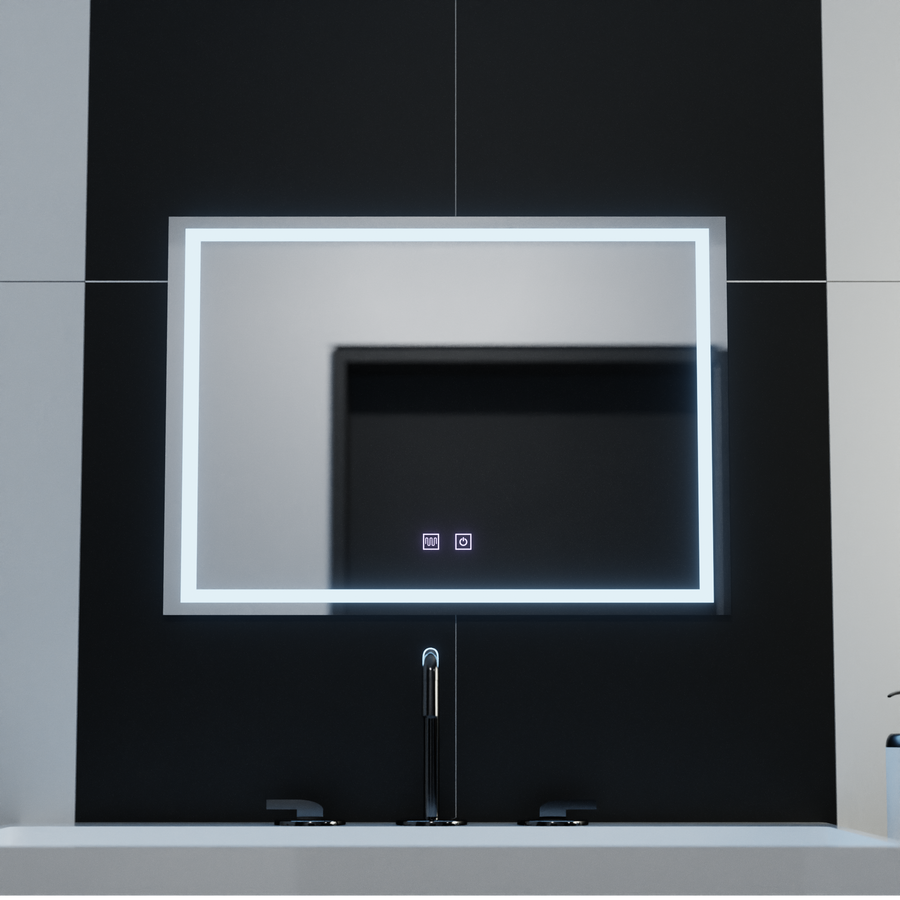 Rectangular LED mirror, 70x50cm, RADIANTE Touch, Demister System, Dimmable Bathroom mirror with LED and Demister Default Title Alessandro Design