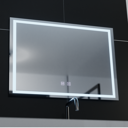 Rectangular LED mirror, 70x50cm, RADIANTE Touch, Demister System, Dimmable Bathroom mirror with LED and Demister Default Title Alessandro Design