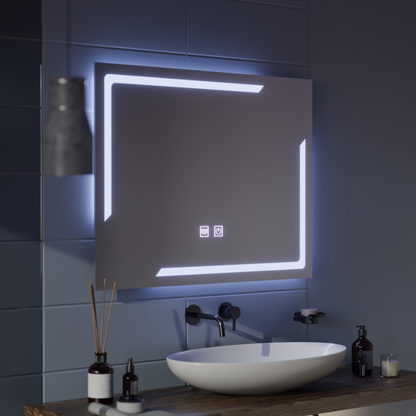 Rectangular LED mirror, 80x60cm, ECLISSA Touch, Demister System, Dimmable Mirrors Korman E Default Title Alessandro Design