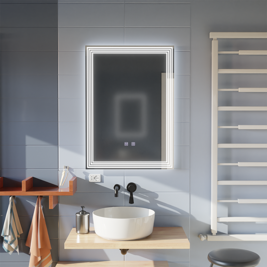 Rectangular LED mirror, Demister, 50x70cm, ADIS Basic Touch Mirrors Korman E Default Title Alessandro Design